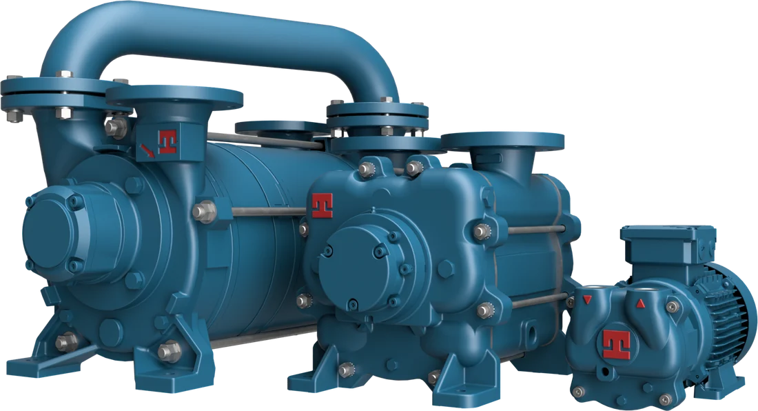 Two-stage liquid ring vacuum pump