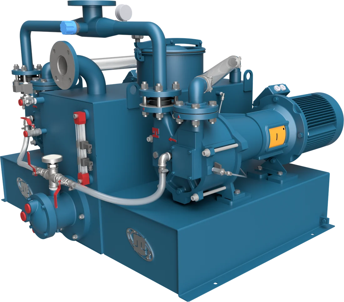 Liquid ring vacuum pump package